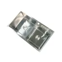 GPL0876 QSB FREGADERO DOBLE POZO KNIFE INOX C/ESCURR SILVER PREMIUM - PLATA SATIN