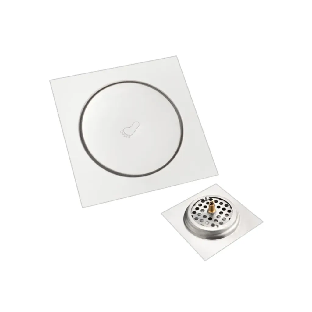 GPL0938 LH REJILLA FOOT PUSH 10X10 CM - CROMADO P/DUCHA 3"