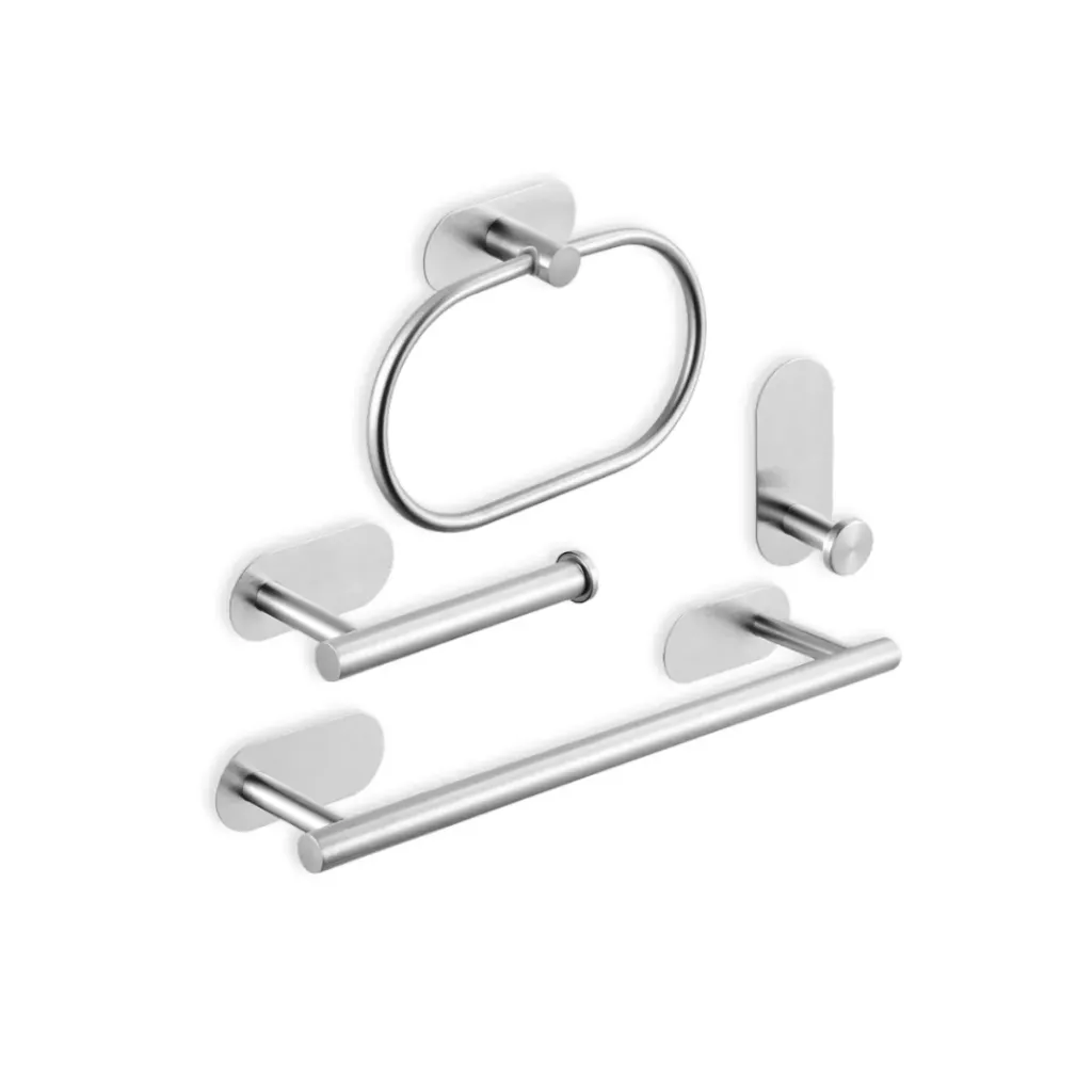 GPL0939 LH ACCESORIOS P/BAÑO PULIDO INOX - 4PZS (AC INOX)