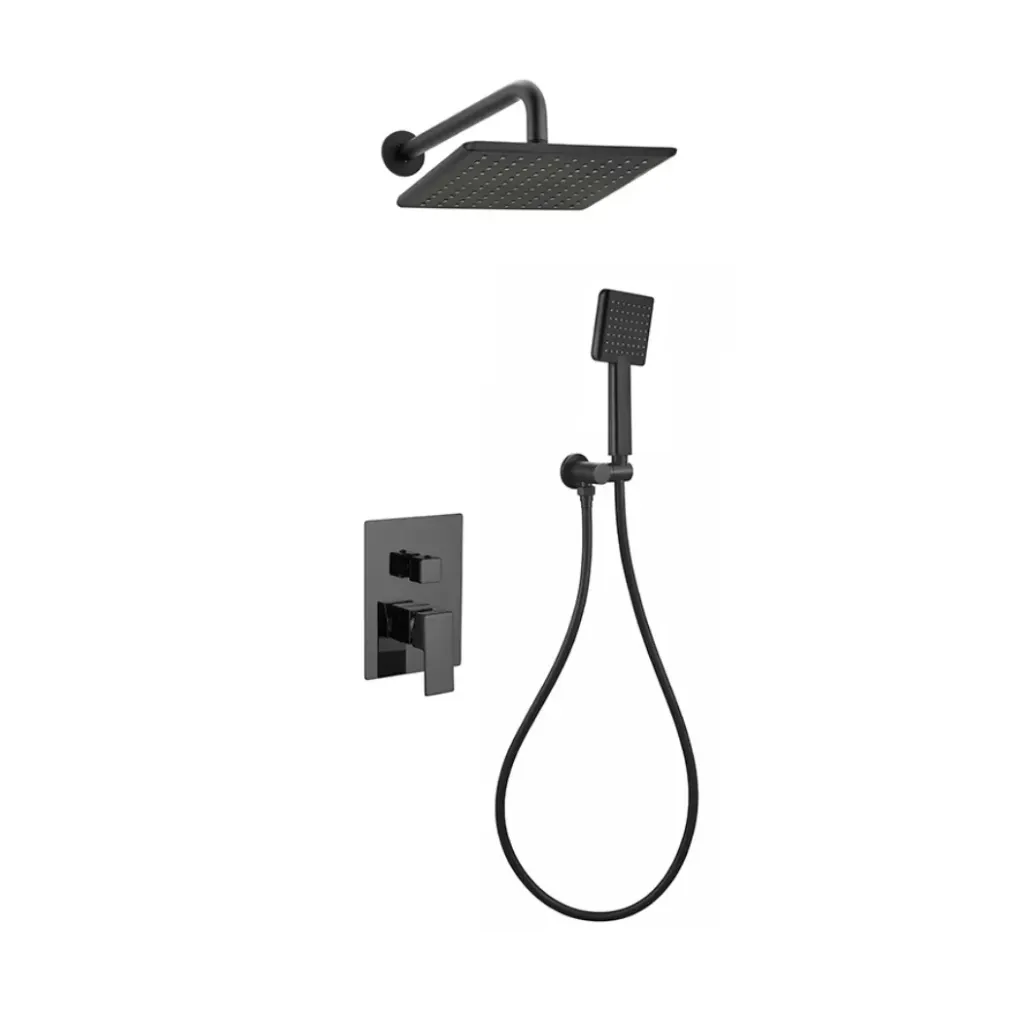 GPL0982 VITTA JGO DUCHA TIVOLI BLACK 2 FUNCIONES / RECTANGULAR (NEGRA)