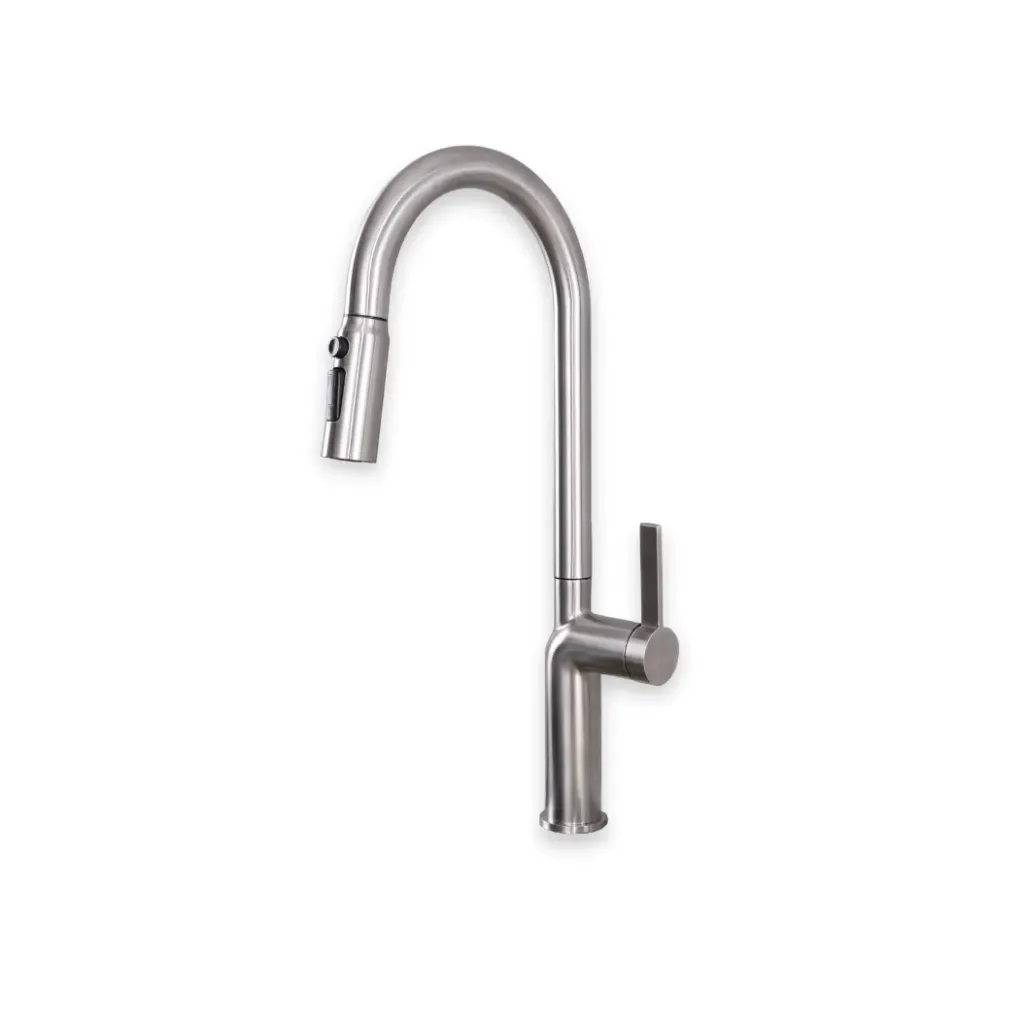 GPL1000 QSB GRIFERIA MEZCL COCINA SWAM OVAL ALTA - NIQUEL PREMIUM ESTIRABLE