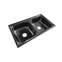 GPL1006 ROCKSTONE FREGADERO DOBLE LUXE 85X50 2P (YTD8550C) - NEGRO SATIN