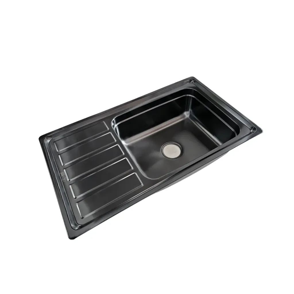 GPL1007 ROCKSTONE FREGADERO LUXE C/FALDA 86X50 (YTS8650A) - NEGRO SATIN