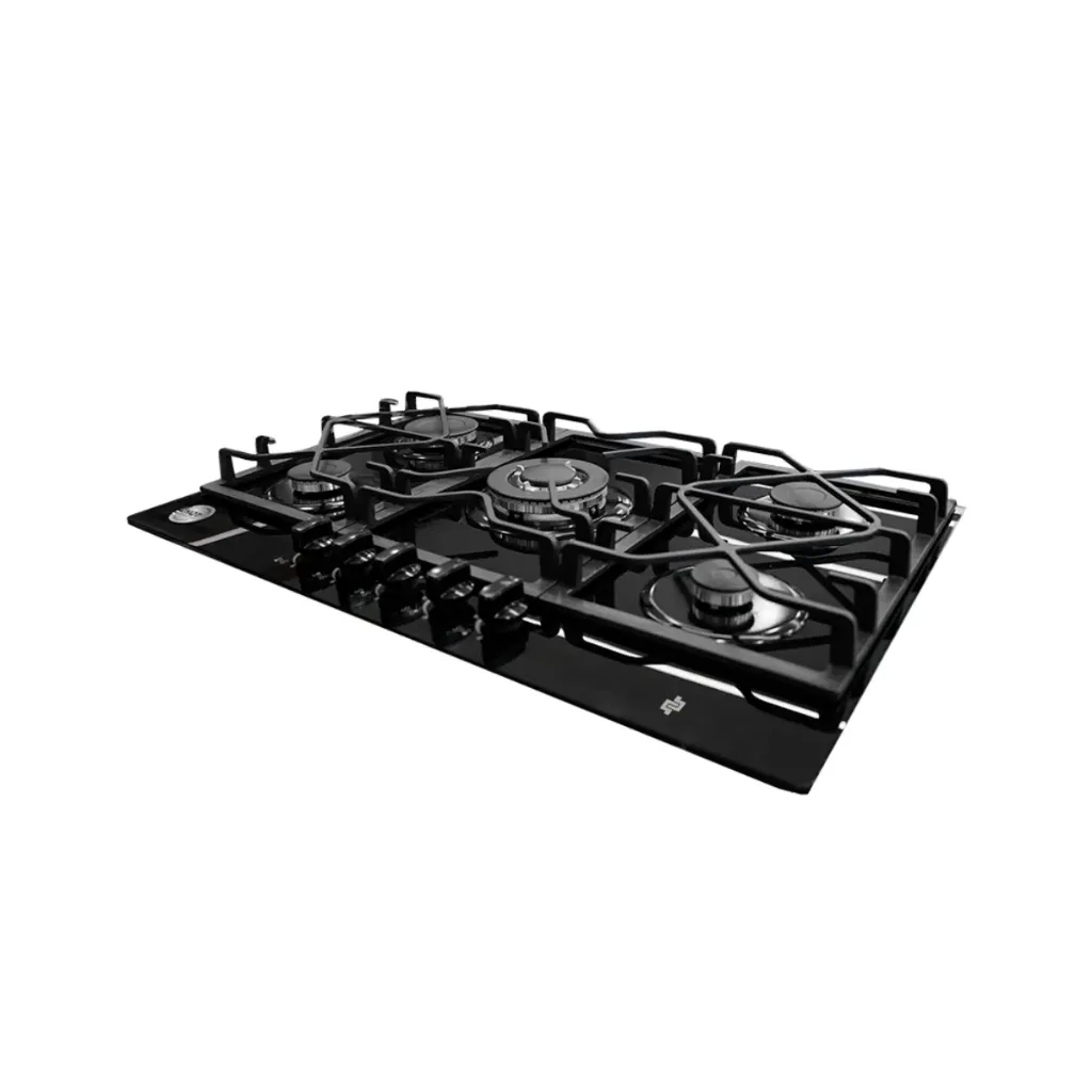 GPL1025 BEELEE ENCIMERA PARIS 76 GAS - 5Q NEGRO - VIDRIO TEMP