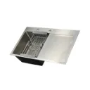 GPL1042 QSB FREGADERO AURELION SIMPLE C/FALDA DERECHO (75X46)CM - SILVER