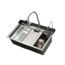 GPL1043 QSB FREGADERO INTELIGENTE SILVER (PLATA) C/BOTONES + ACC. INOX (75X46)