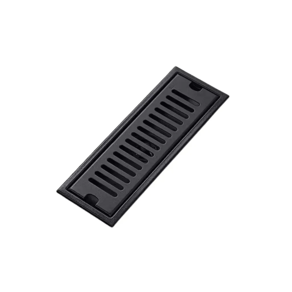 GPL1070 AKUA REJILLA LINEAL RANURADA PISO 40X10 - A. INOX (EC18B) NEGRO MATE