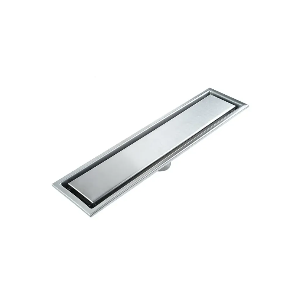 GPL1071 AKUA REJILLA LINEAL LISA REVERSIBLE PISO PLATA 40X10 - A. INOX (EC32B) SILVER