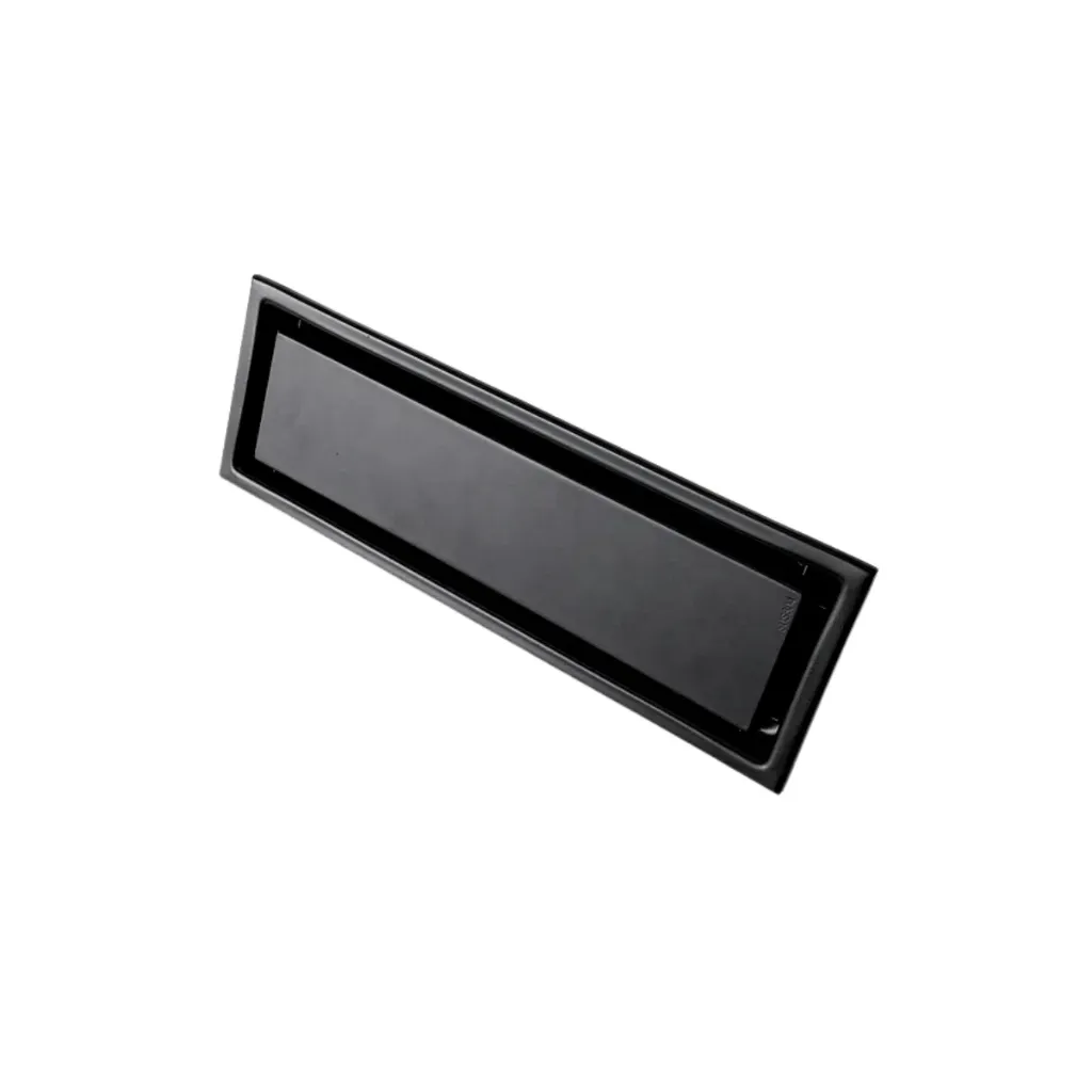 GPL1072 AKUA REJILLA LINEAL LISA REVERSIBLE PISO BLACK 40X10 - A. INOX (EC33B) NEGRO MATE