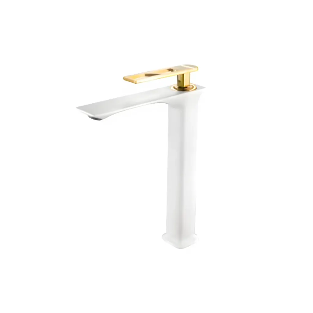 GPL1067 AKUA GRIFERIA EC04B MEZCL ALTA BLANCO/DORADO - 28CM W/G