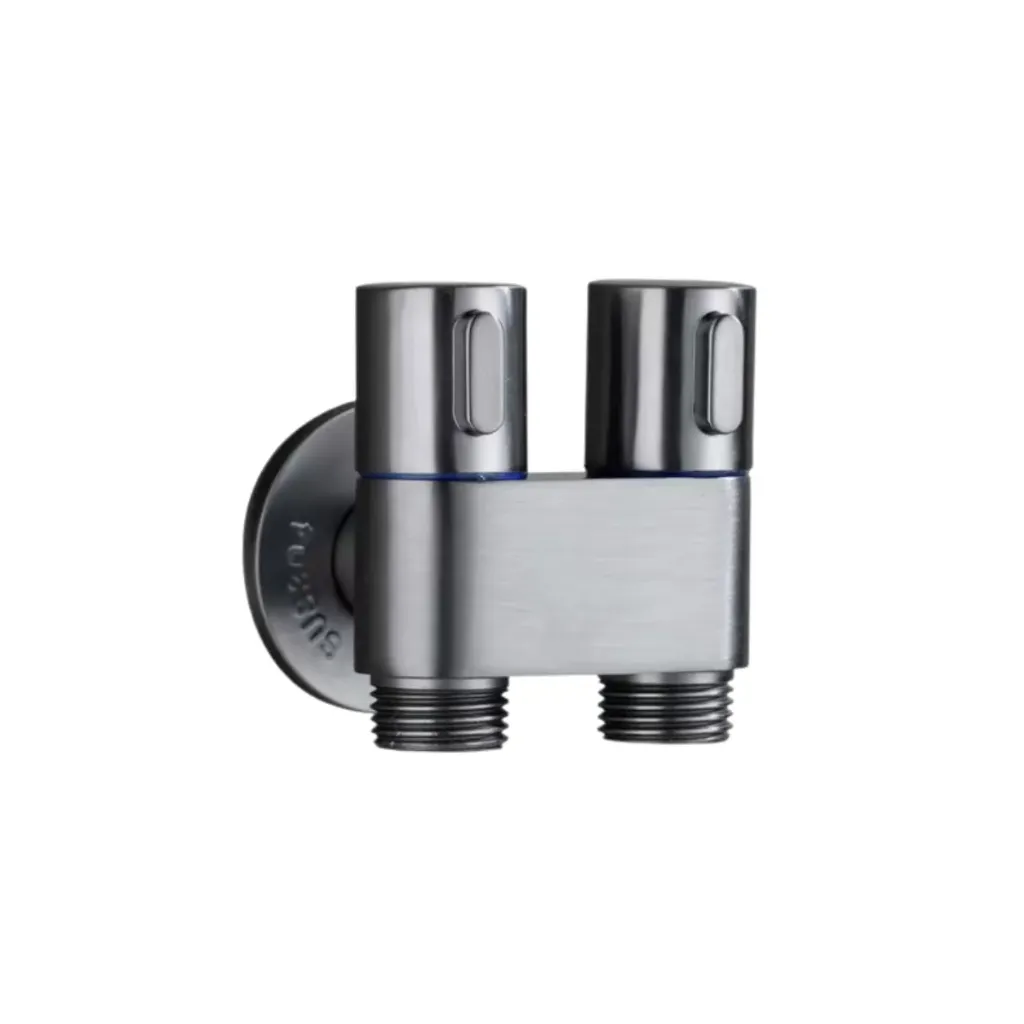 GPL1065 AKUA VALVULA ANGULAR DOBLE SALIDA GRIS - GUM METAL (EC12C)