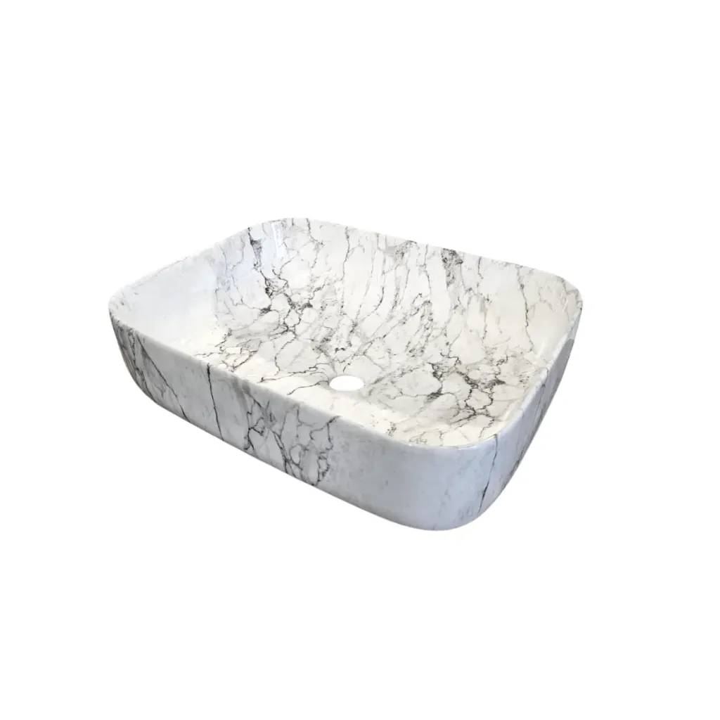 GPL1075 VITTA LAVAMANOS SOBREP CARRARA (51X39X14) - BETEADO BL/NG