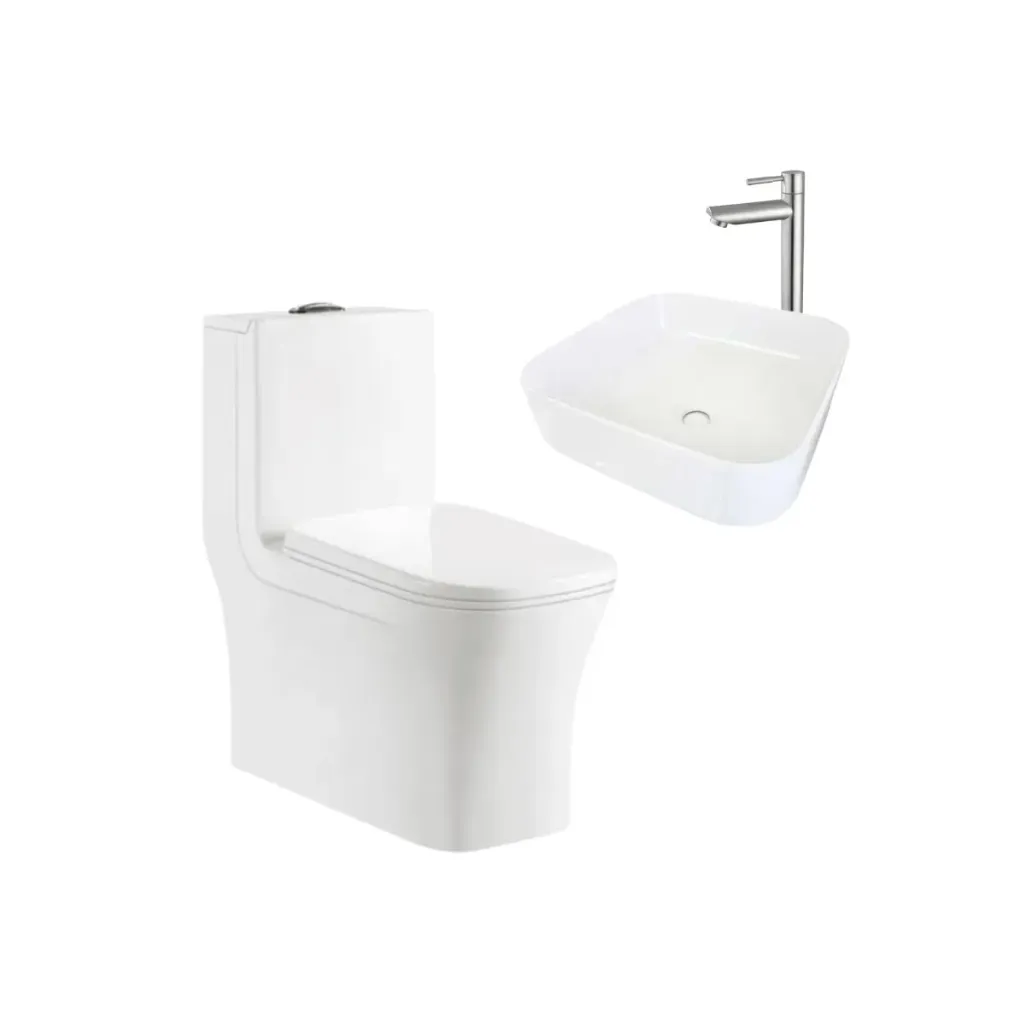 CMB0003 COMBO INODORO + LAVAMANOS + GRIFERIA (GPL0274+GPL0032+GPL1034)