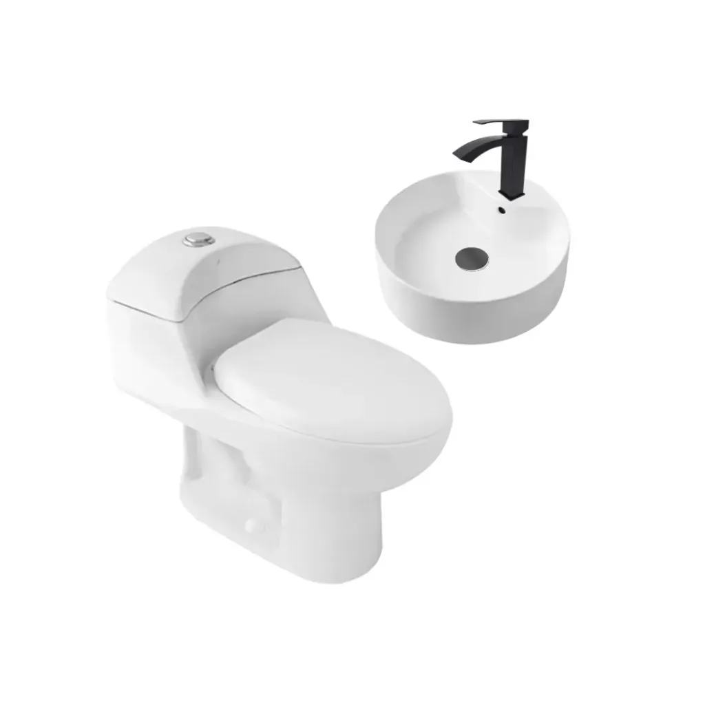 CMB0008 COMBO INODORO + LAVAMANOS + GRIFERIA (GPL0174+GPL0199+GPL0428)