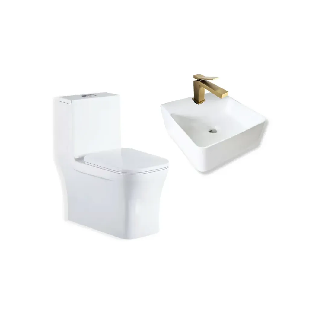 CMB0011 COMBO INODORO + LAVAMANOS + GRIFERIA (GPL0274+GPL0698+GPL0963+GPL1045)