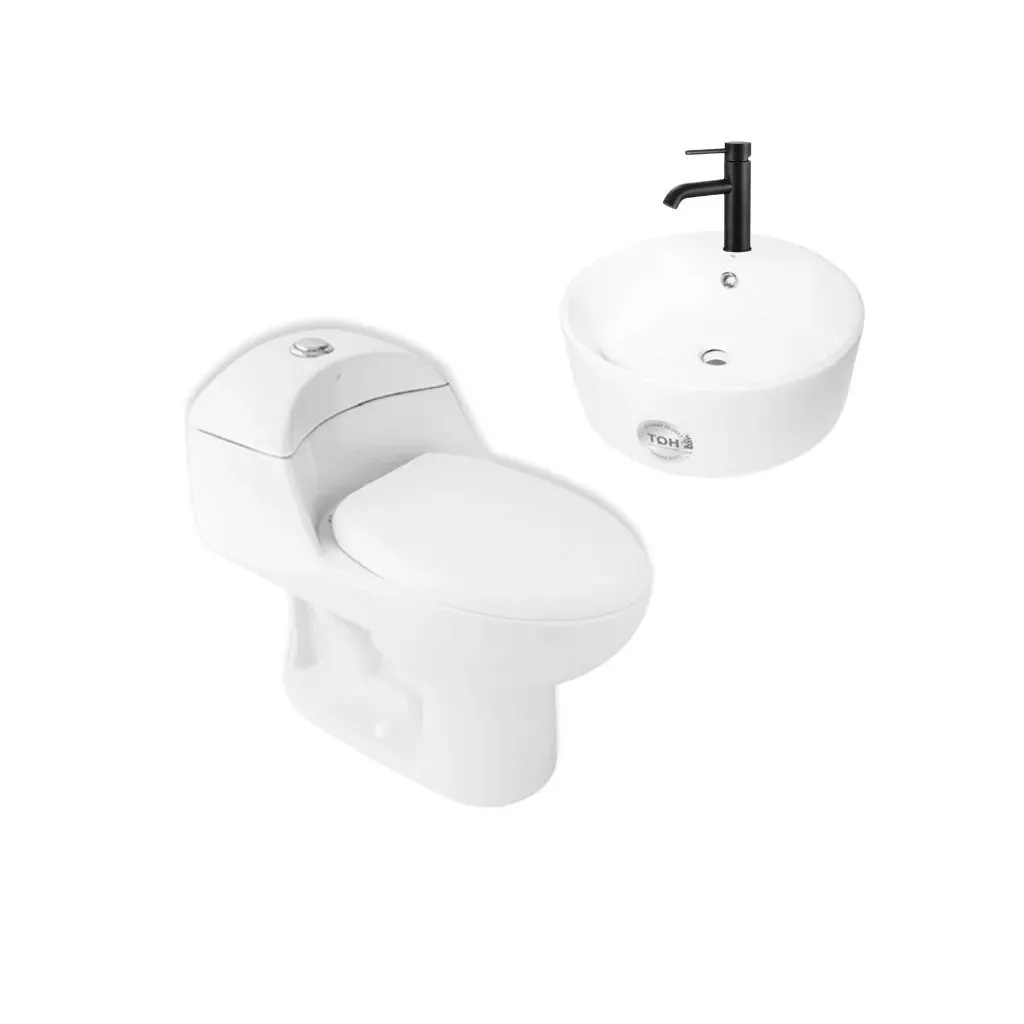 CMB0015 COMBO INODORO + LAVAMANOS + GRIFERIA (GPL0174+GPL0199+GPL0166)