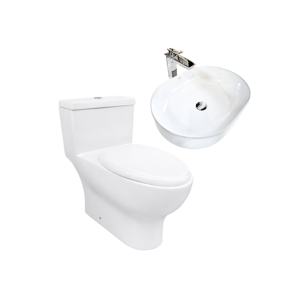 CMB0016 COMBO INODORO + LAVAMANOS + GRIFERIA (GPL1077+GPL1076+GPL0965+GPL0583)