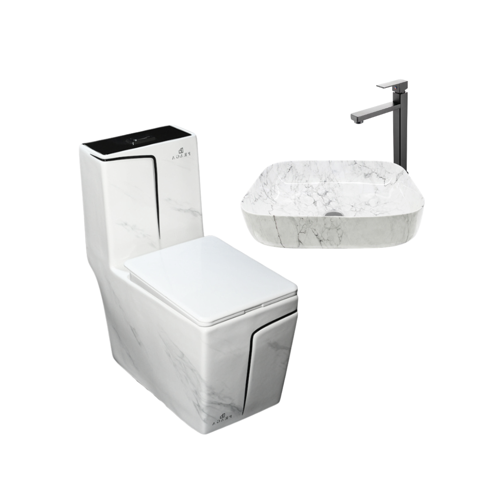 CMB0017 COMBO INODORO + LAVAMANOS + GRIFERIA (GPL0708+GPL1075+GPL1063)