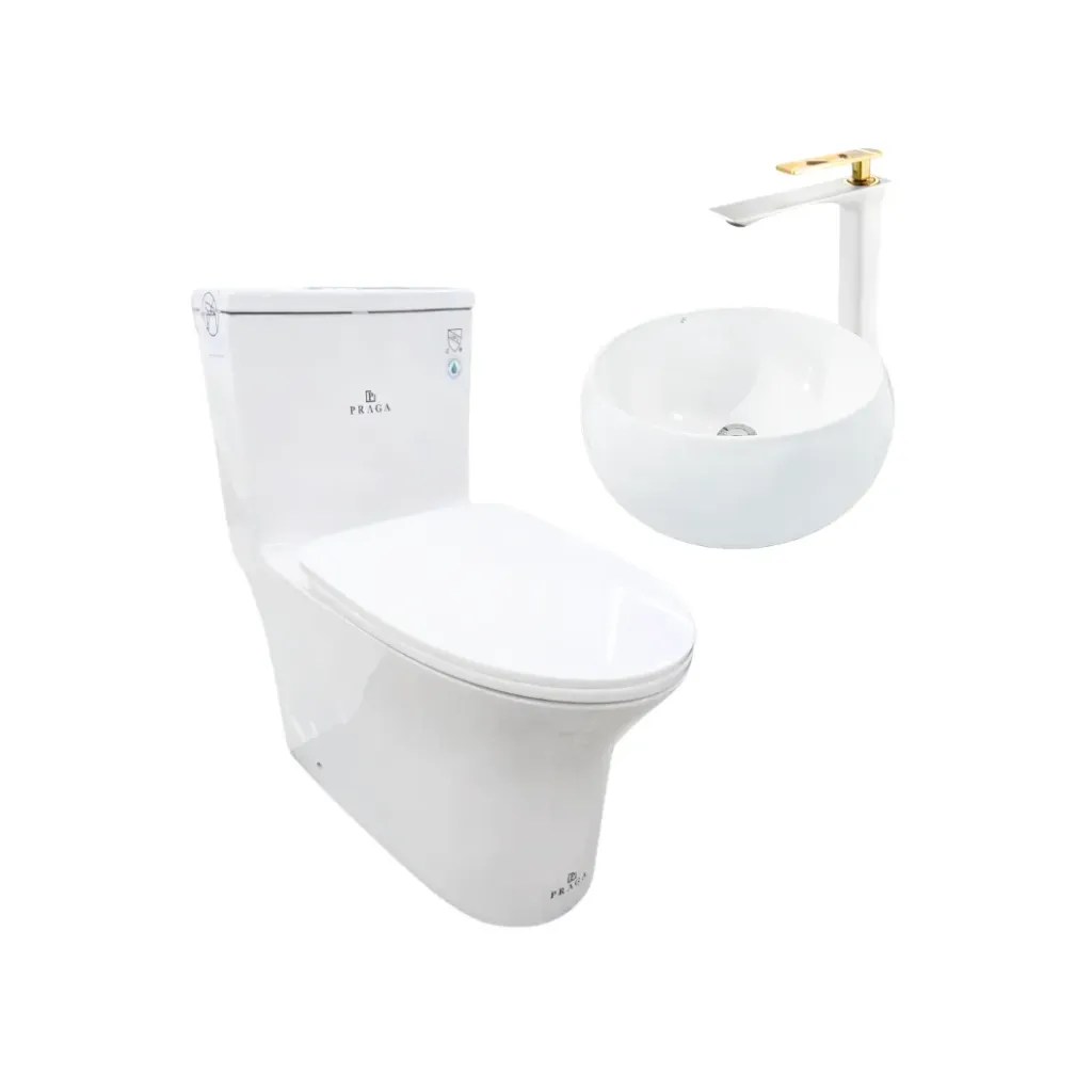 CMB0018 COMBO INODORO + LAVAMANOS + GRIFERIA (GPL1061+GPL0120+GPL1067)