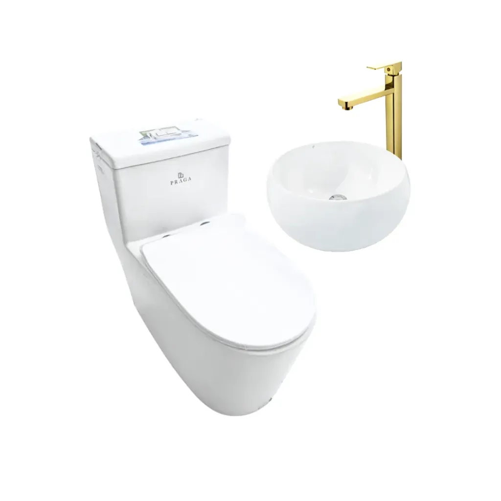 CMB0019 COMBO INODORO + LAVAMANOS + GRIFERIA (GPL1060+GPL0120+GPL1064)