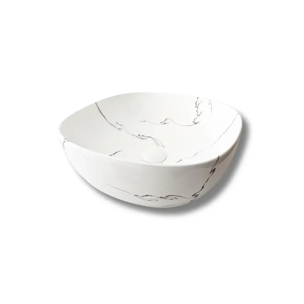 GPL0904 BEELEE LAVAMANOS VILNA BLANCO CALACATA CUADRADO OVAL (BETAS)