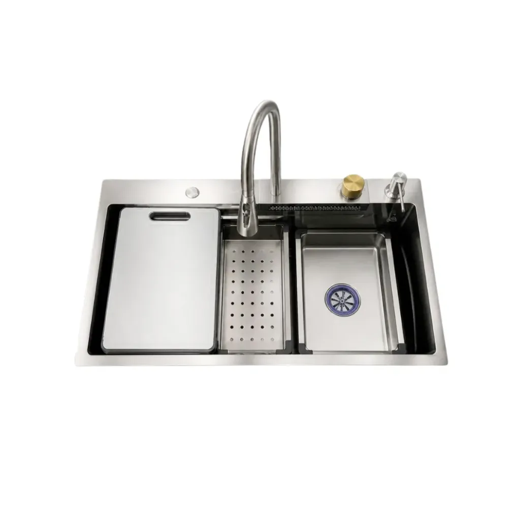 GPL1088 DOMUM FREGADERO MULTIF SILVER CASCADA 68X45 - PLATA