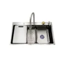 GPL1088 DOMUM FREGADERO MULTIF SILVER CASCADA 68X45 - PLATA