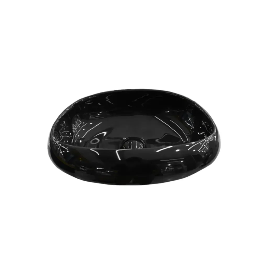GPL1092 BEELEE LAVAMANOS LUCRECIA BLACK + PUSH + DESAGUE 38x46