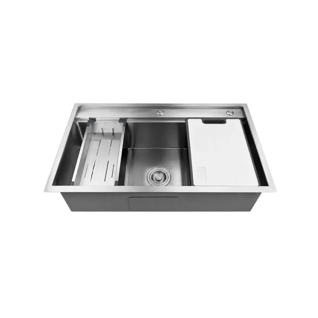 GPL1111 MASTERMAID FREGADERO 1P BAJO TOPE PLATA SATIN - SILVER 90X50CM + ACCESORIOS