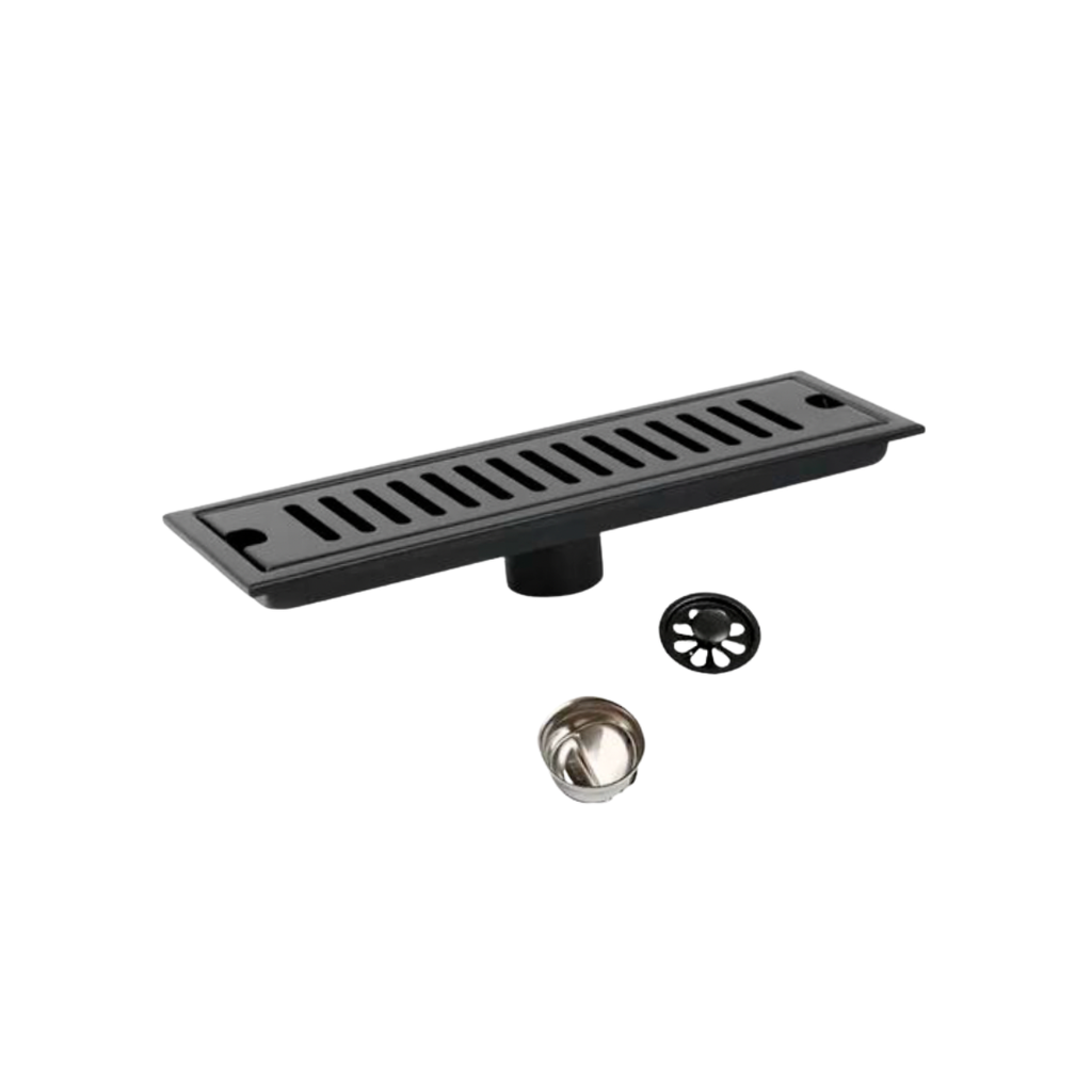 GPL1138 AKUA REJILLA RANURADA PISO 50X10 NEGRO MATE- (EC18F) A.INOX