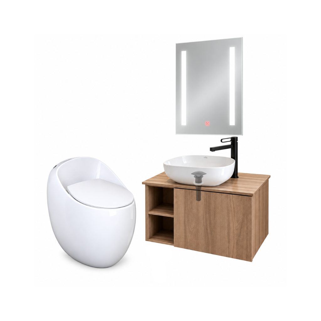 CMB0054 COMBO EGGW INODORO/LAV/GRIF/ESPEJO/PUSH/MUEBLE