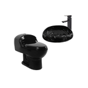 CMB0057 COMBO INODORO ANDIAMO NEGRO BRILL VITTA + LAV + GRIF